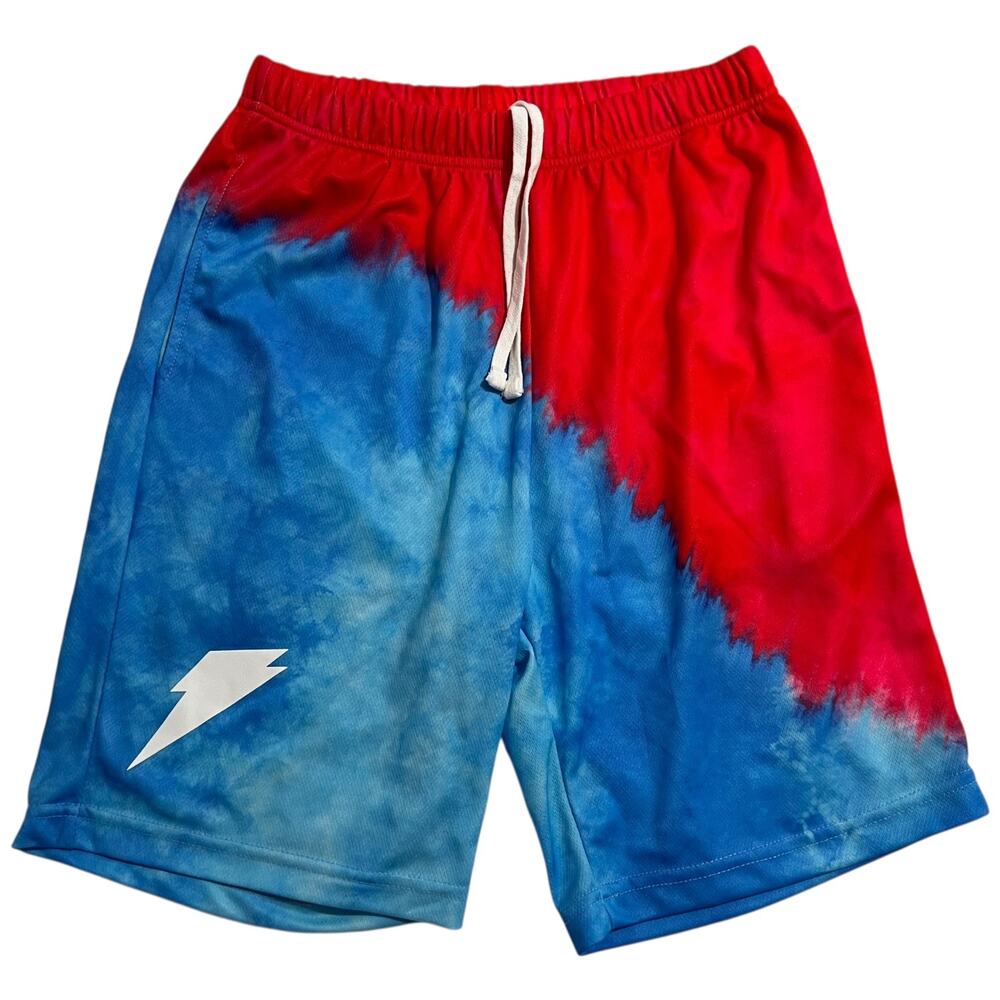 Gatorade Tie Dye Shorts Size Small Red Blue Lightning Bolt